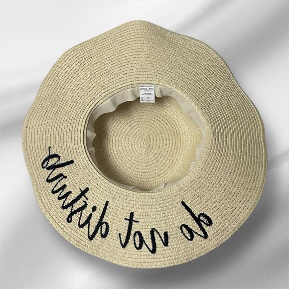 Brook + Bay “Do Not Disturb”Floppy Sun Hat | Wide Brim | Straw Beach Hat - Picture 8 of 16